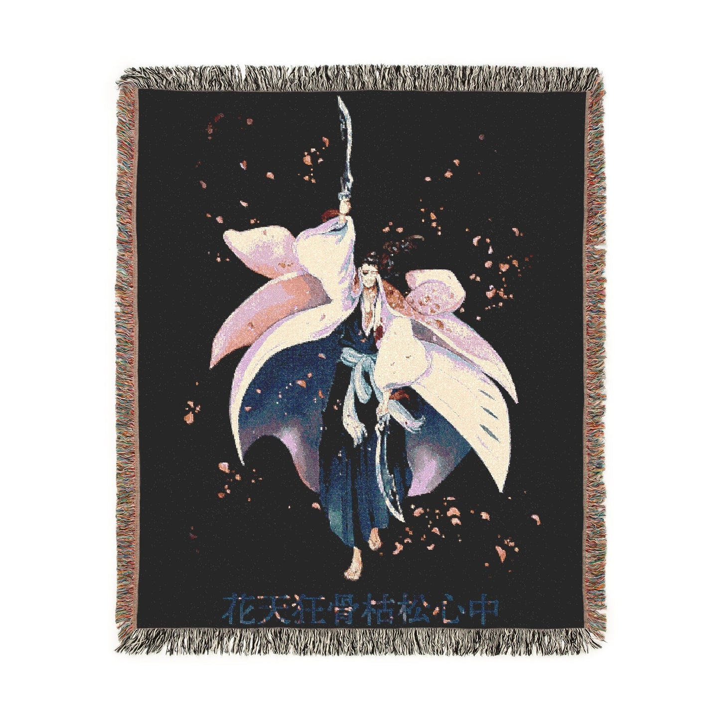 Katen Kyōkotsu Elegy — Shunsui Bankai Woven Throw Blanket | Bleach Anime Home Décor