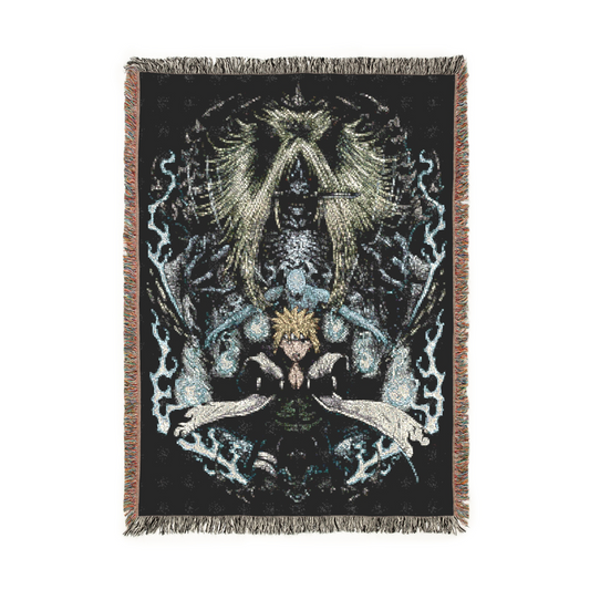 Death Reaper Seal Woven Blanket – Naruto Anime Throw Blanket for Couch, Bed, or Wall Art